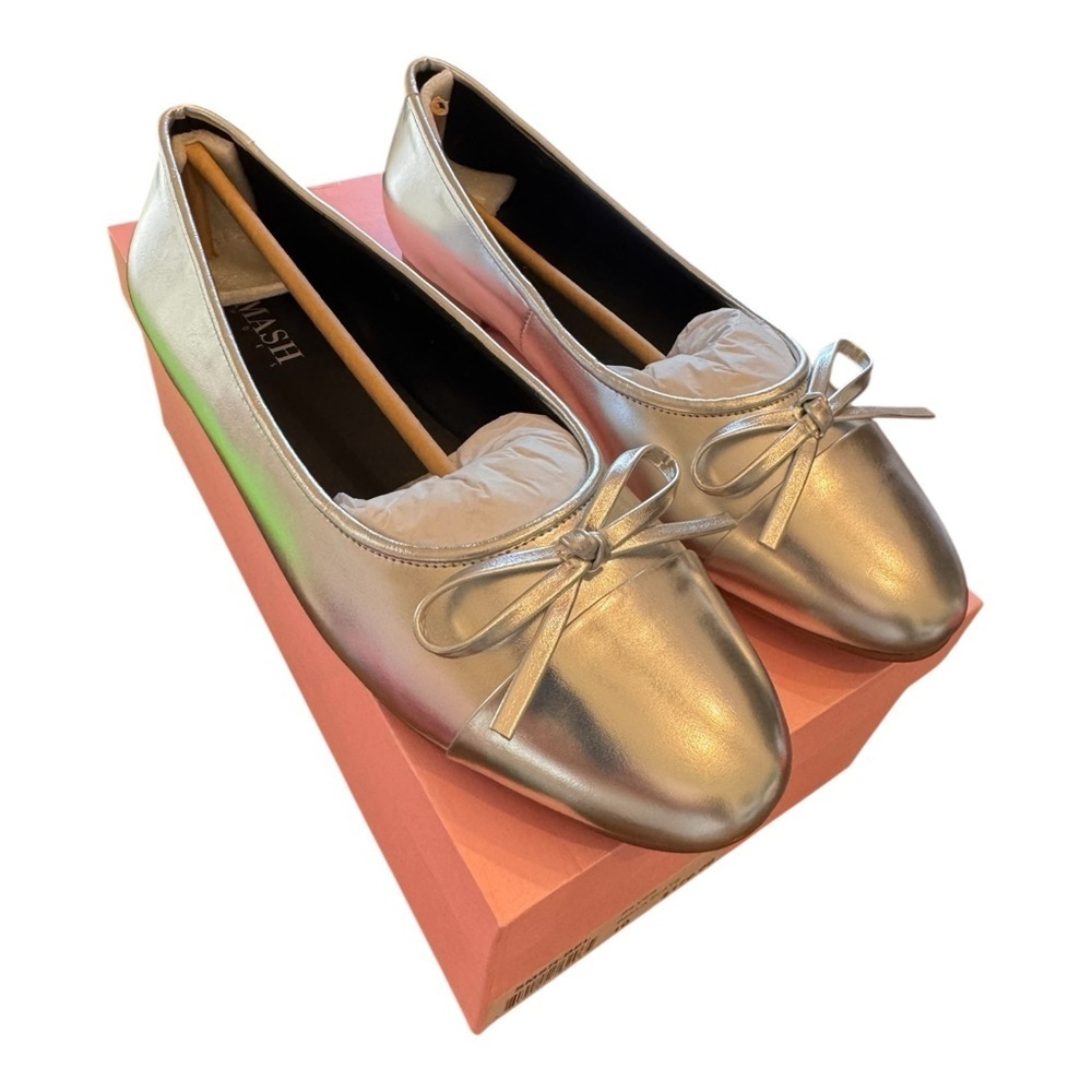 SMASH Shoes Bella Ballet Flats in Silver NIB